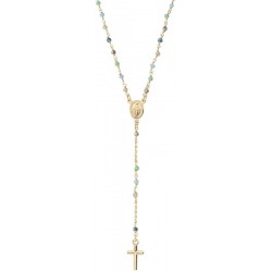 Amen Silver Rosary Necklace with crystals for ladies CRO25GMUV4