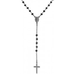 Collar Rosario Amen en plata con cristales CRONN4