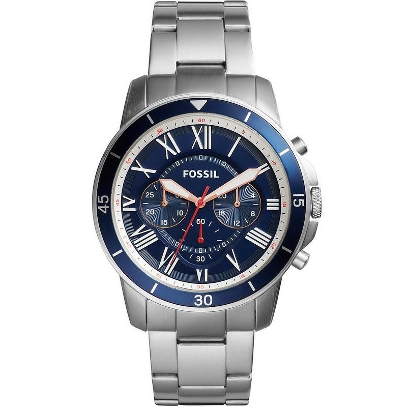 fossil men's watch blue dial