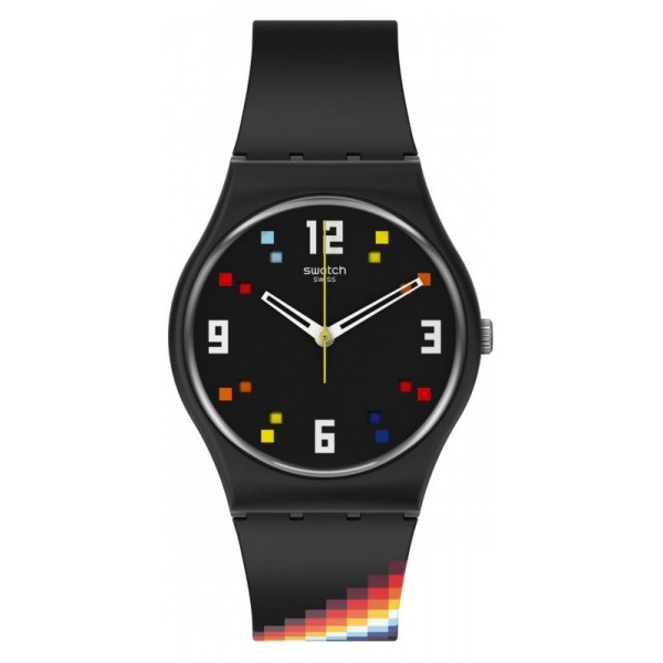 Swatch Unisexuhr Gent Black Carousel Squares SO28B705 kaufen