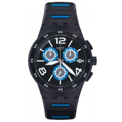 Buy Swatch Men's Watch Chrono Plastic Black Spy SUSB410