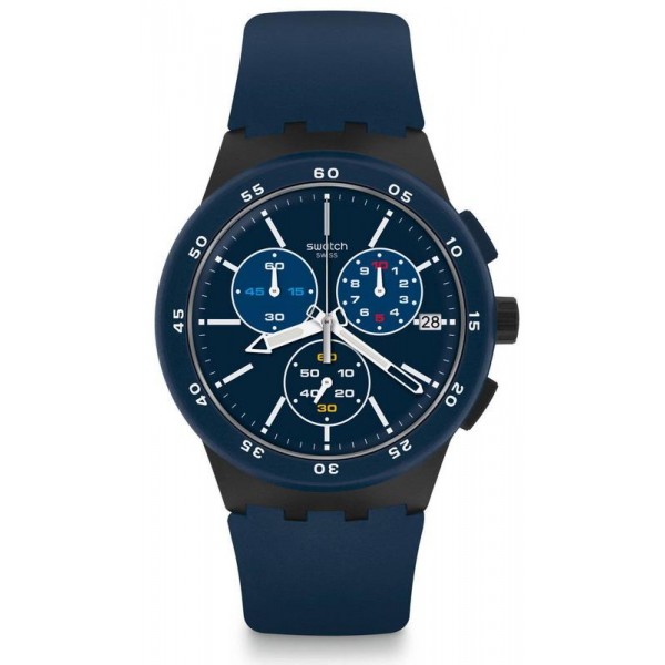 Buy Swatch Men's Watch Chrono Plastic Blue Steward SUSB417