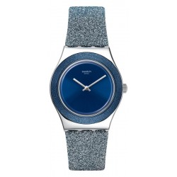 Swatch Damenuhr Irony Medium Blue Sparkle YLS221